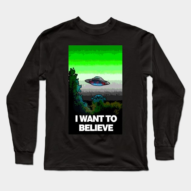 I WANT TO BELIEVE in AROMANTICS Long Sleeve T-Shirt by jonesylium